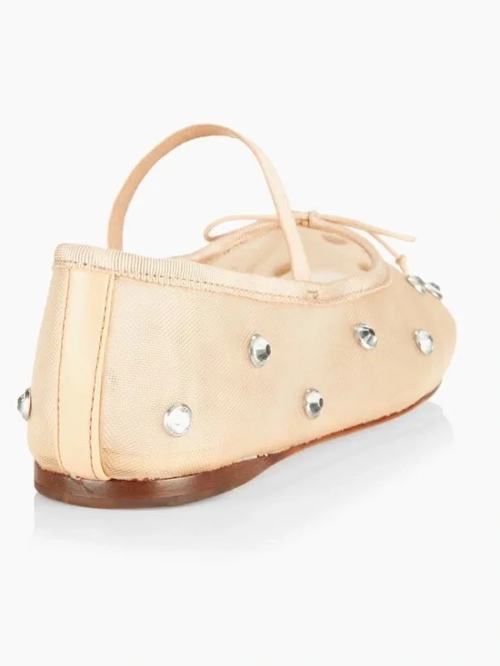 NWT Leonie Soft Ballet Flats in Caramel (nude color w/ rhinestones) women’s 6.5 - Picture 4 of 11